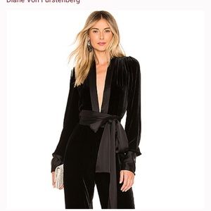 DVF Velvet Sash jumpsuit